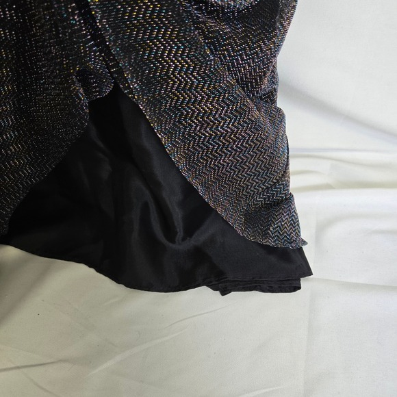 Vtg 80s Nadine Metallic Shimmering Chevron Gown, Black, Juniors 5, Style 1133 - Picture 9 of 16